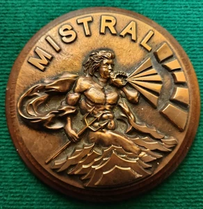 BLASON EN BRONZE - TAPE DE BOUCHE MISTRAL - Picture 1 of 2