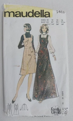 Vintage 1970's  Pinafore Dress & Balloon  Sleeve Blouse Sewing Pattern Size 14 - Image 1 of 2