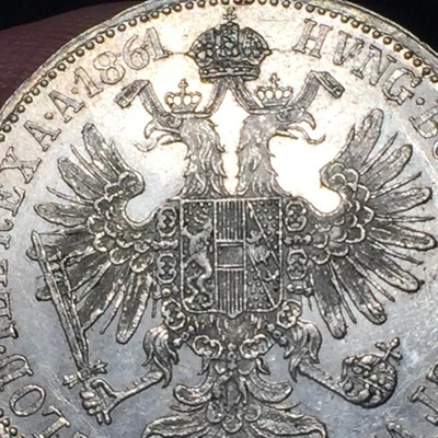 AUSTRIA UNGHERIA FRANCESCO GIUSEPPE 1848-1916 1 FLORIN 1861 ARGENTO - Imagem 1 de 4