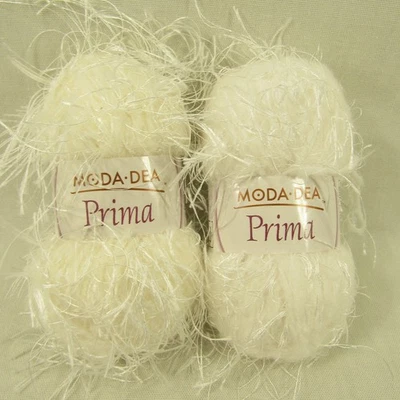 Moda Dea Prima Yarn Color #3010 White Lot of 2 Novelty Craft Fringe Art - Image 1 of 4