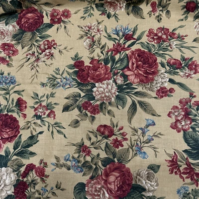 NOVO Antigo VIP Cranston Repolho Rosa Florais em Tecido 100% Algodão 72" X 44" - Imagem 1 de 4