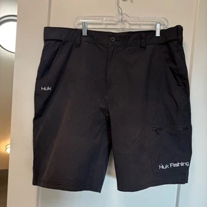 Huk Fishing Men's Performance Short Vented Breathable Outdoor Black Cargo XXL - Picture 1 of 6
