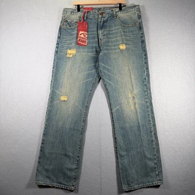 Vintage Request Jeans Men's 42x34 Light Inca Wash Distressed Denim Jeans - Image 1 of 4