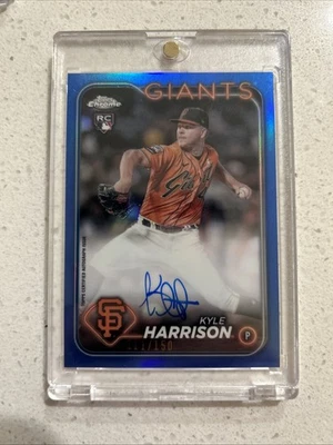 2024 Topps Chrome - Rookie Autographs KYLE HARRISON TRUE BLUE /150 - Image 1 of 2