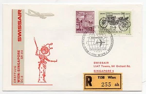 1973 AUSTRIA SWISSAIR VOLO WIEN-SINGAPORE B/7930 - Imagen 1 de 1