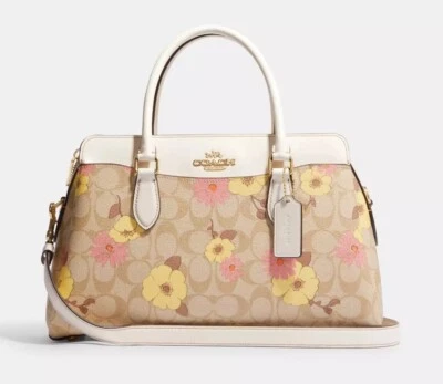 Coach Darcie Carryall In Signature Canvas Leather With Floral Cluster Print NWT - Image 1 of 3
