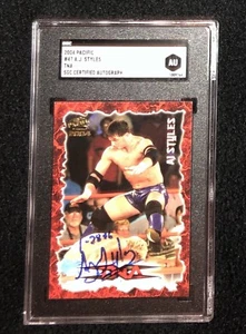 AJ Styles Signed 2004 Pacific TNA Red Rookie Card WWE SGC Certified AU1009764 - Picture 1 of 1