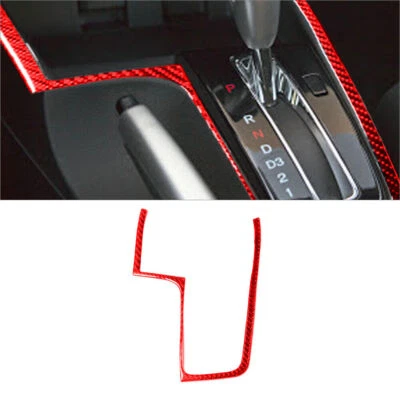 Cubierta de cuadro de cambio de marchas de fibra de carbono roja para Honda Civic Coupé 2013-2015 Foto 1 de 4