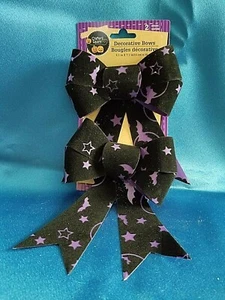 Crafter's Square Halloween Decorative Bows - Set of 2 - Purple/Black - Picture 1 of 4