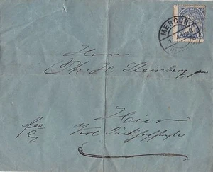 Mercur Hannover 1899 Umschlag mit Briefmarke und Stempel Stadtpost Privatpost - Picture 1 of 1