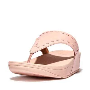 Sandalias FitFlop Lulu GB1-A35 Puntera Para Mujer Rosa Sal Cuero Goma-Stud - Imagen 1 de 35