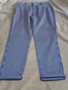 BNWOT Ladies Navy And White Striped Soft Feel Jeans Size 10 Never Worn 