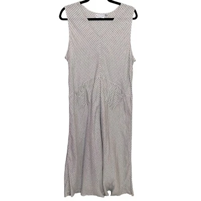 Vestido Habitat Para Mujer XL Lino Sin Mangas Lagenlook Minimalista Resortwear Boho Foto 1 de 4