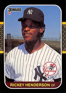 1987 Donruss 228 Rickey Henderson New York Yankees Oakland A's hall of fame