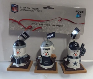 Dallas Cowboys Christmas Tree Holiday Ornament - Smores 3-Pack - Light weight - Picture 1 of 1