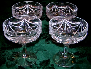 4 Pristine Nachtmann Crystal Eduard 4.75"  Champagne/Sherbet/Cocktail Stems #2 - Picture 1 of 2