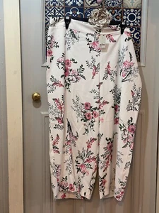 Target Collection White Floral Wide Leg Crop Pants Size 20 BNWT - Picture 1 of 4