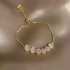 5Ct Lab-Created Round Cut Diamond Butterfly Bracelet in 14K Yellow Gold Plated - Picture 1 of 3