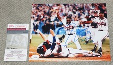 SID BREAM Braves signed "THE SLIDE 10/14/92" 8x10 Photo + JSA COA # WB081904