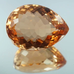 AAA+ Large Imperial Topaz 53.40 Ct. Pear Cut Loose Gemstone Gifts for Birthday - Picture 1 of 8