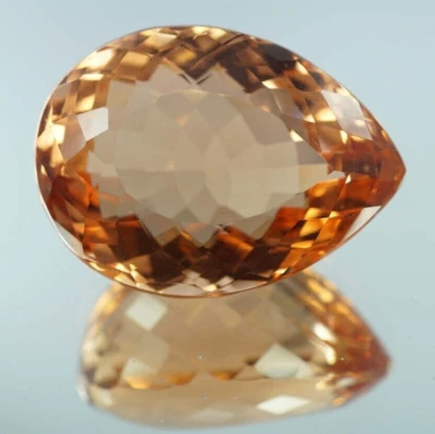 AAA+ Large Imperial Topaz 53.40 Ct. Pear Cut Loose Gemstone Gifts for Birthday - Image 1 of 4