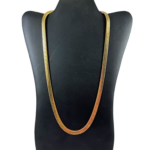 Collana Moda Givenchy Oro Lucido Catena Spina d'Aringa Larga 23" Vintage anni '80