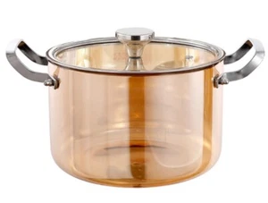 Olla de vidrio de doble oreja transparente abierta estufa de inducción ámbar 3,5 L - Imagen 1 de 6