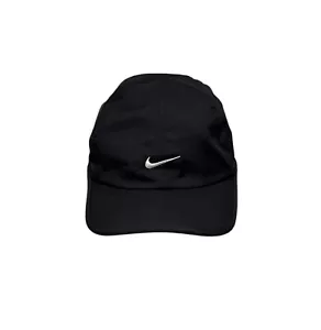 Nike Hat Cap Black Dri Fit Featherlight Lightweight Adjustable Panel Running O/S - Picture 1 of 6