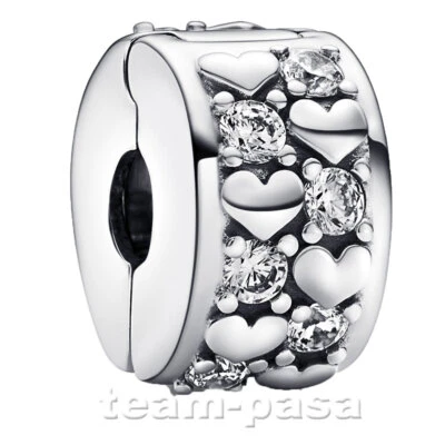 PANDORA 792235C01 Unendlichkeit Herz Clip Charm Silber Schmuck - Bild 1 von 2