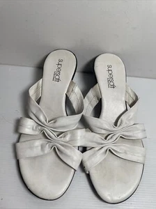 Supersoft By Diana Ferrari Jalo Size 6 Women’s White Leather Slip On Sandal - Picture 1 of 10