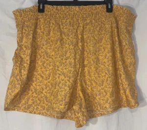 Women’s Old Navy Stretch  Breathable Yellow Floral Sleep Shorts- 3XL NWT - Picture 1 of 8