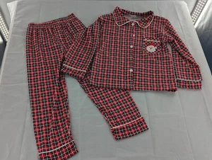 Plaid Santa Claus Long Sleeve Two Piece Pajama Set Size 6 - Picture 1 of 9