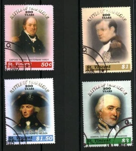 Conjunto de estampillas de San Vicente CTO Batalla de Trafalgar 200 años #12097 - Imagen 1 de 1