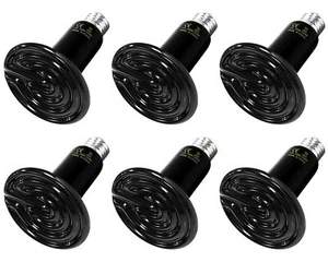 100W Heat Emitter Reptile Heat Lamp Bulb No Light 6 Pack - Picture 1 of 6