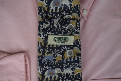 Gitman Bros Elephant Navy Silk Tie — 第 1/3 张图片