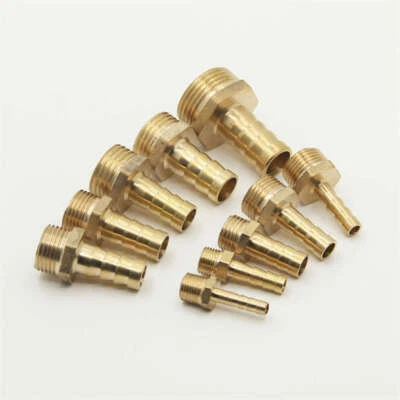 Brass Pipe Fitting 1/8" 1/4" 3/8" 1/2" 3/4" BSP Male Barb Hose Tail Connector - Image 1 of 3