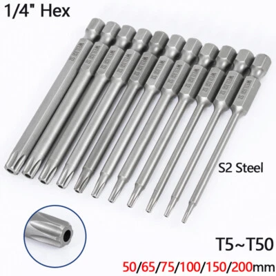 Torx Magnetic Bit Set Electric 1/4" Hex Screwdriver Electric Drill T5/6/7/8~50 - Image 1 of 4