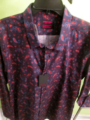 BLACK LABEL JARED LANG-ABSTRACT AUTUMN PAISLEY SHIRT-$225-2XL - Image 1 of 4