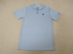 Hurley Shirt Boys Large Blue Polo Casual H20 Dri Collared Short Sleeve Stretch - Picture 1 of 10
