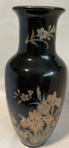 Vaso Davar nero e floreale Giappone - Foto 1 di 4