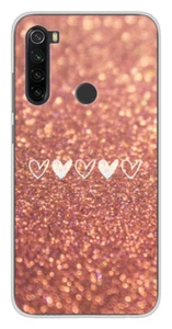 Coque en silicone imprimée compatible Xiaomi Redmi Note 8T Paillettes coeur - Imagen 1 de 3