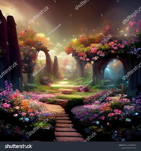 3D Garden Landscape Floral Self-adhesive Removeable Wallpaper Wall Mural1 - Picture 1 of 7