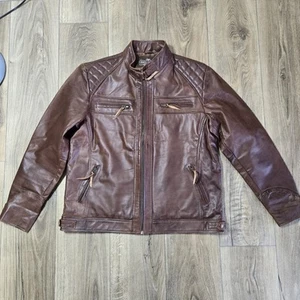 James Leather Medium Men's Rugged Racer Leather Jacket Moto Quilted Full Grain - Picture 1 of 13