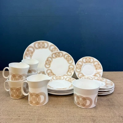 VINTAGE JOHN RUSSELL 'OLYMPUS' HOSTESS TABLEWARE 19 PIECE BONE CHINA TEA SET - Image 1 of 4