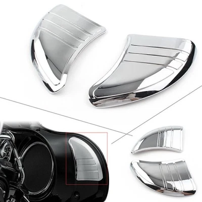 2x Carenado interior cromado Tri-Line cubierta de espejo carenado apto para Harley Touring Glide Foto 1 de 4