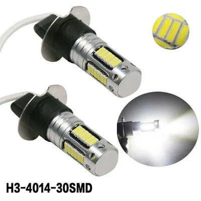 H3 LED Fog Light Bulbs Conversion Kit Super Bright Canbus 6000K White 100W 1pair - Image 1 of 4