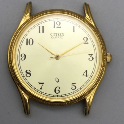 Vtg Citizen Watch Men 33mm Gold Tone 6031-S32984 BROKEN FOR PARTS REPAIR - image 1 of 4