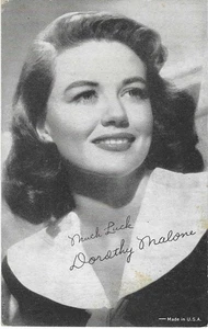 EXHIBIT CO. ARCADE ACTOR CARD 1940's DOROTHY MALONE!! RARE, POPULAR CARD!! - Picture 1 of 1