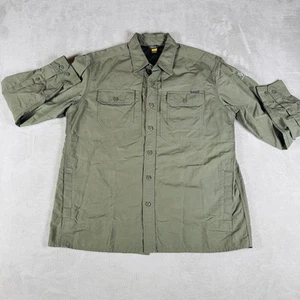 Eddie Bauer Shirt Men Large Tan Travex Ultimate Guide Casual Button Down Collar - Picture 1 of 13