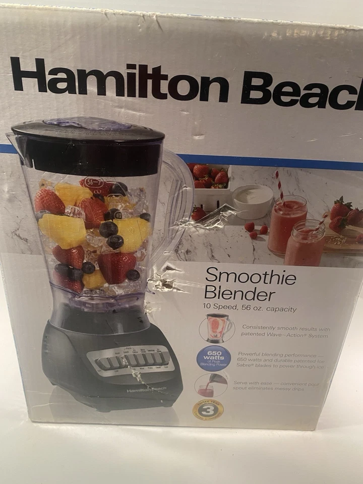 Batidora de batidos Hamilton Beach 56 oz 10 velocidades negra 50190J caja abierta Foto 1 de 4